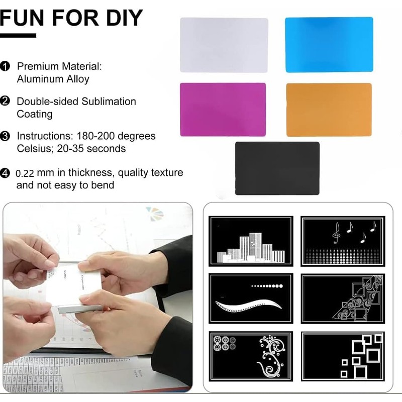 100 x Metal Business Cards Blanks, Metal Cards, Silver, Suitable