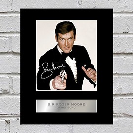 Sir Roger Moore Signed Photo Display James Bond 007
