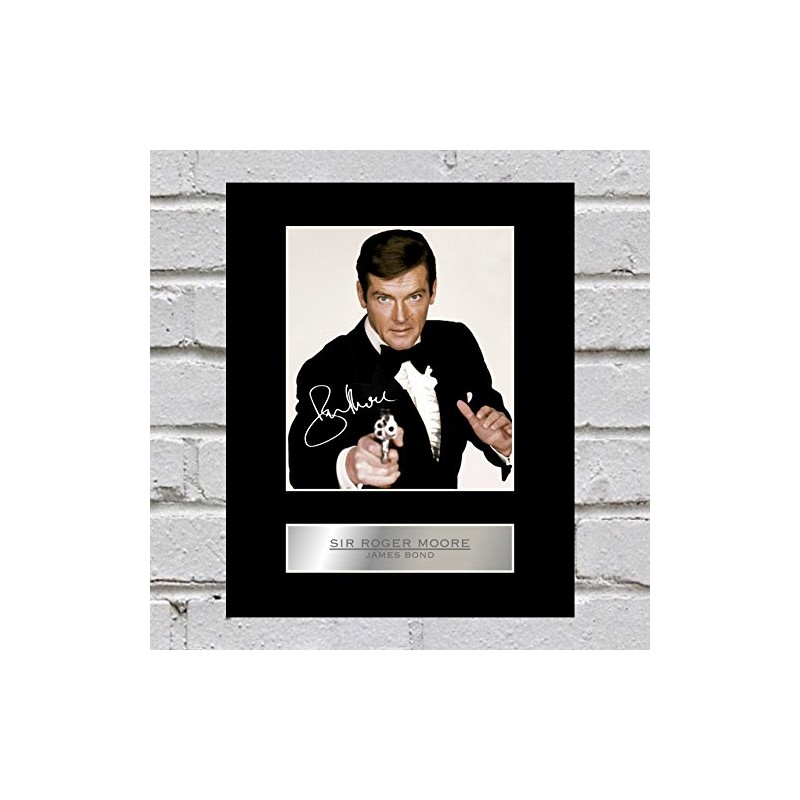 Sir Roger Moore Signed Photo Display James Bond 007