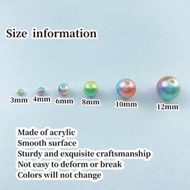 4000 Pcs Pearl Beads 3mm Craft Beads Gradient Round Spacer Loose Beads for Earring Bracelet Necklace Key Chains Jewelry DIY Craft Making Decoration and Vase Filler(Pink Blue Green)