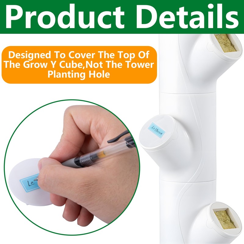 EBaokuup 24 Pcs Hydroponics yPod Caps with Colored Lables, Grow