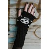 Ro Rox Pamela Mann Knitted Fingerless Gloves with Skull and