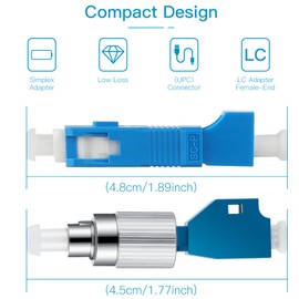 xunsomten-2PC FC Male to LC Female Hybrid Optical Fiber Convertor Adapter & 2PC LC Female to SC Male Hybrid Flange Singlemode 9/125 SM Optical Fiber Adapter Connector