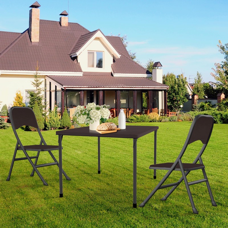 Kasunpul 34" Folding Table, Portable Square Folding Card Table with