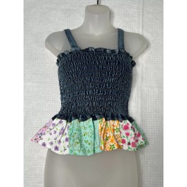 Max Mehra Juniors Smocked Denim/Multi-Co