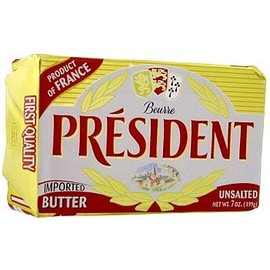 (pack of 4) President Unsalted Butter in Foil (7 oz / 199 g)
