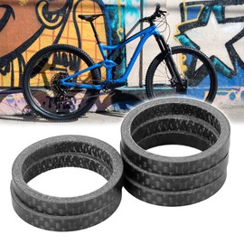 X AUTOHAUX 5pcs Headset Spacer Matte Black Fit 1 1/8 Inch Stem for Bikes 5mm