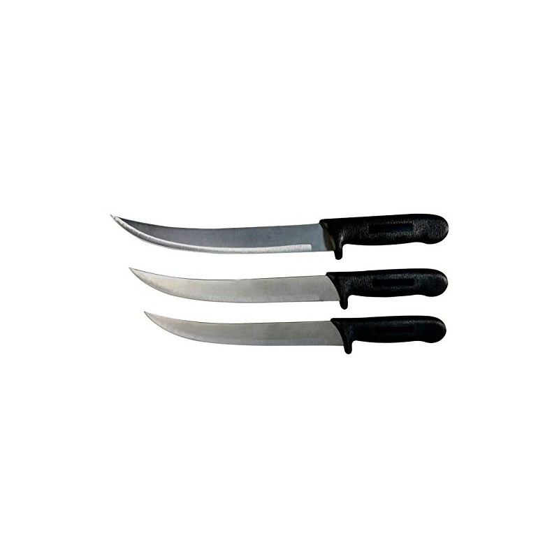 10” Breaking Butcher Knife - Cimiter - Curved Blade Black