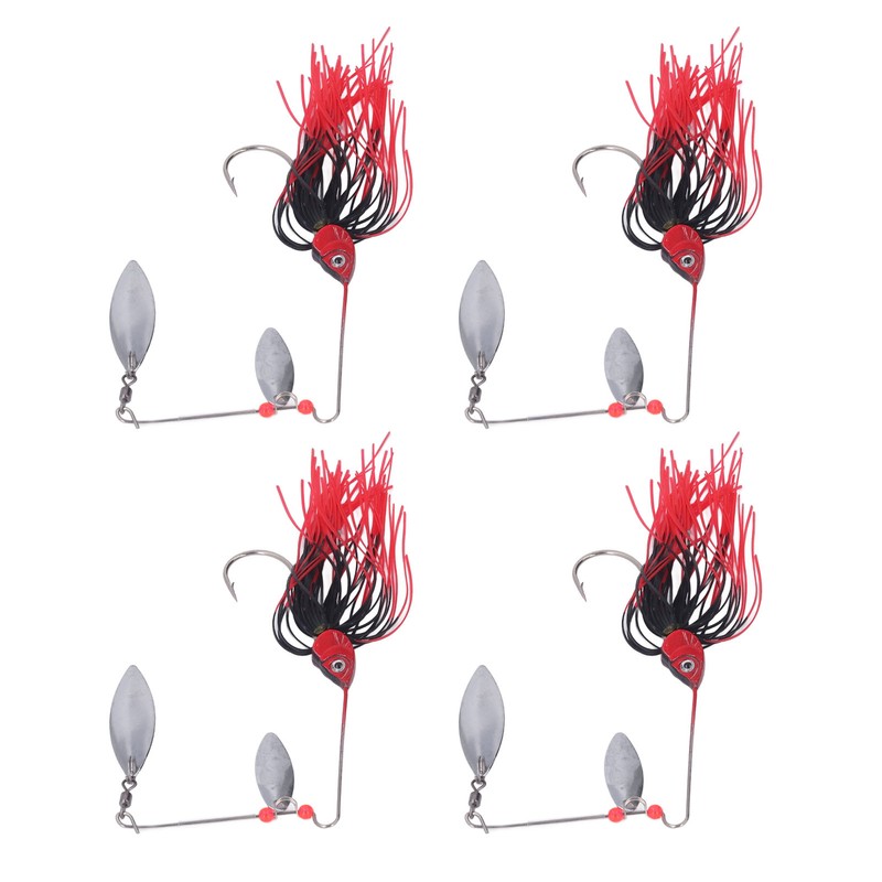 4pcs Fishing Rotating Sequin Aluminum Alloy Composite Beard Lures for