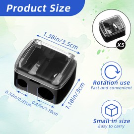 5Pcs Black Eye Pencil Sharpener for Women Lip Liner Pencil Eyeliner Eyebrow Sharpener Makeup Eyeliner Sharpeners for Pencils Double Cosmetic Handheld Sharpeners