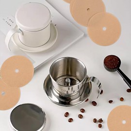 200PCS Unbleached Percolator Coffee Filters, 3.75 Inch Disposable Coffee Paper Filter with hole, Disc Coffee Filters for Bozeman Percolator