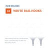Picture Rail Hooks White - Supports 8 lbs - 10