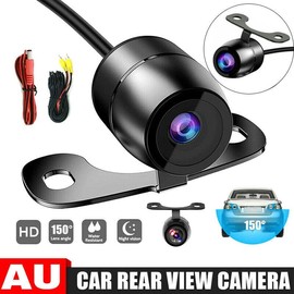 AIMALL 150° Wide Angle Waterproof Rear View Camera - HD 720TVL Backup Parking Camera with IR Night Vision, Metal Housing (0.98" x 1.38") for Cars, Trucks, SUVs