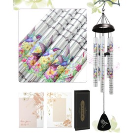 SEGXCFL Memorial Wind Chimes,32"Hummingbird Sympathy Wind Chimes for Loss of Loved One Mother Father,Windchimes in Memory of A Loved One for Outside,Sympathy Gift Bereavement Condolences Grief Funeral