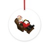 CafePress Sleeping Santa Round 4" MDF Holiday Ornament