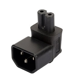 Strhowill C14 to C7 Down Direction Right Angled 90 Degree AC Adapter IEC320 C14 to C7 Right Angle 90 Degree Down Angled AC Power Adapter Extension (Down 90 Degree)