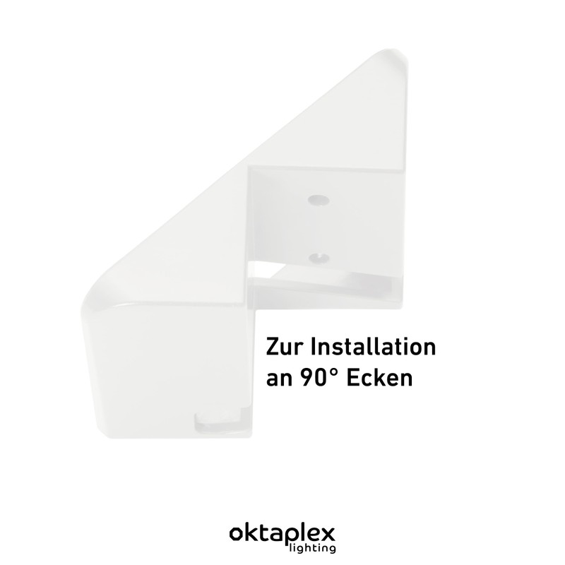 Oktaplex lighting Corner Wall Bracket White | Suitable for Outside
