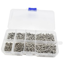 KICHOUSE 1 Set Carbon Steel Screws Self Tapping Screws for Wood Drywall Assorted Sizes Flat Self Screws Kit