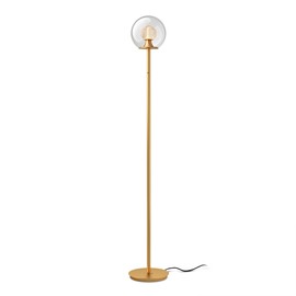 Tubicen Gold Floor Lamp with Dual-Globe Glass Shade Memory Function Art Decor 4-Stage Touch Control Dimmable Modern LED Corner Standing Floor Lamp for Bedroom Office Living Room Bedside