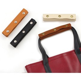 2PCS Handbag Handle Leather Wrap Cover Purse Wallet Handle Protectors Luggage Bag Grip Protector Saddle Craft Strap Making Supplies with Three Clasp for Travel Bag Suitcase Wallet