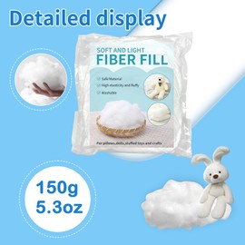 Daylendar Polyester Fiberfill Stuffing 150g/5.3oz - Ultra-Soft & Fluffy Premium Polyfill Stuffing for Stuffed Animals,Crochet Stuffing, DIY Crafts - High Resilience Recyclable
