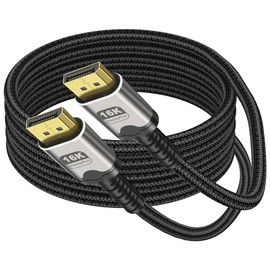 XMSJSIY 16K Displayport Cable Braided High Speed Display Port Male to DP Male 2.1 Cable 16K@60Hz 8K@120Hz 4K@240Hz 165Hz 144Hz Support 80Gbps HDR HDCP DSC for HDTV PC Gaming Monitor - 2M/6.6Ft