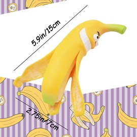 Luckana Funny Squeeze Banana Stress Relief Fruit Toy for Adults Kids, Perfect Funny Face Office Desk Fidget Prank Gifts