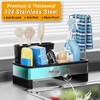 junyuan Dish Rag Rack,Kitchen Utensil Organizer with Brush Holder,Kitchen Sink