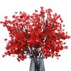 10 Pcs Baby's Breath Artificial Flowers, Red Silk Flowers Gypsophila,