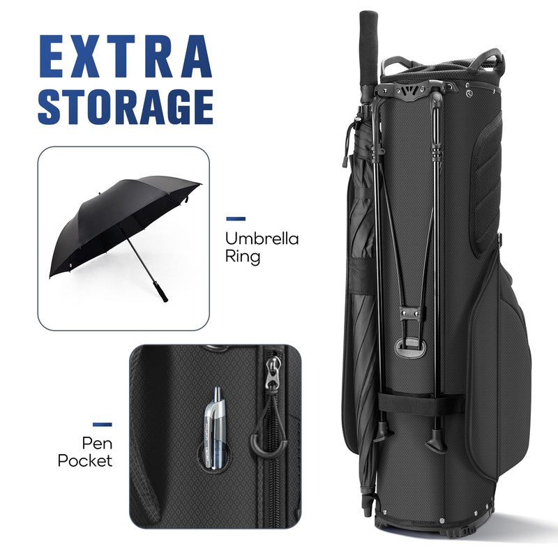 5 Way Golf Stand Bag with Full Length Dividers, Lightweight