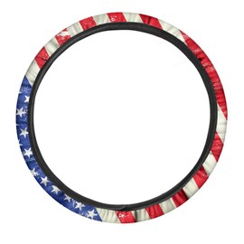 GLENLCWE American Flag Car Steering Wheel Cover Universal 15 Inch Steering Wheel Cover Car Interior Decor Protector for Men Women