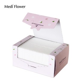 Mediflower Medi Flower Soft Multi-Cotton 5-Ply Puff 80 sheets/Thick Natural Cotton Cotton Pads / 메디플라워 소프트 멀티 코튼 5겹 퍼프 80매/도톰한 천연 코튼 화장솜