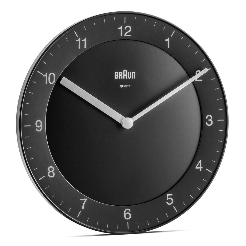 Braun BC06B Classic Analogue Quartz Wall Clock in Black/Quiet Precision