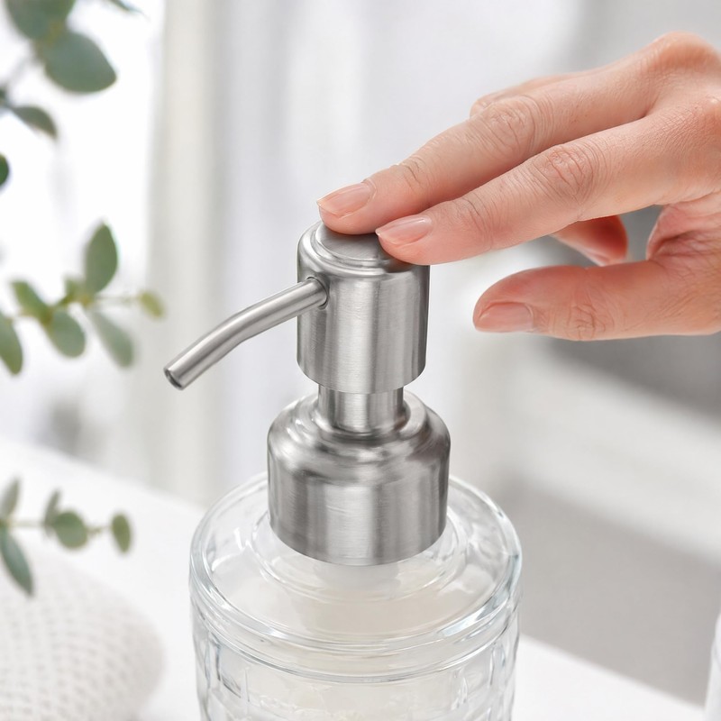 WOFASHPURET 24mm Soap Dispenser Pump Replacement, Stainless Steel Lotion/Shampoo/Conditioner Pump