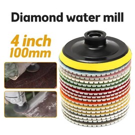 8PCS 인치 키트 100MM 콘크리트 다이아몬드 사용 디스크 세트에 석재 연삭 대리석 패드 습식 건식 화강암 8PCS Inch Kit 100MM Concrete Diamond Discs Set for Stone Marble Granite Wet Dry Grinding [8PCS]