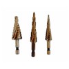 Cobalt Step Drill Bit Set, 1/4" Hex 13-9-6 Hole Spiral