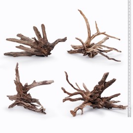 LANDEN Kueiyang Hornwood for Aquascaping, Aquarium Driftwood Decor, Natural Branches(12-14 inches, 30-35cm) 4pcs Terrariums Vivariums Reptile and Amphibian Enclosures Various Shapes