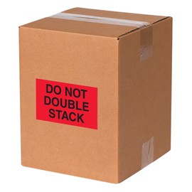 Tape Logic DL1093 Special Handling Label, Legend "Do Not Double Stack", 5" Length x 3" Width, Fluorescent Red (Roll of 500)