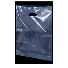 MustBeBonkers 30 LARGE CLEAR PLASTIC BAGS - BOUTIQUE GIFT SHOP CARRIER BAG 15x18+3 Inches