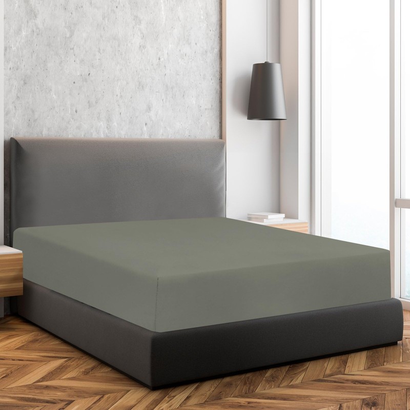Soroor® Bedding & Linen | Microfibre Single Fitted Sheet, Grey