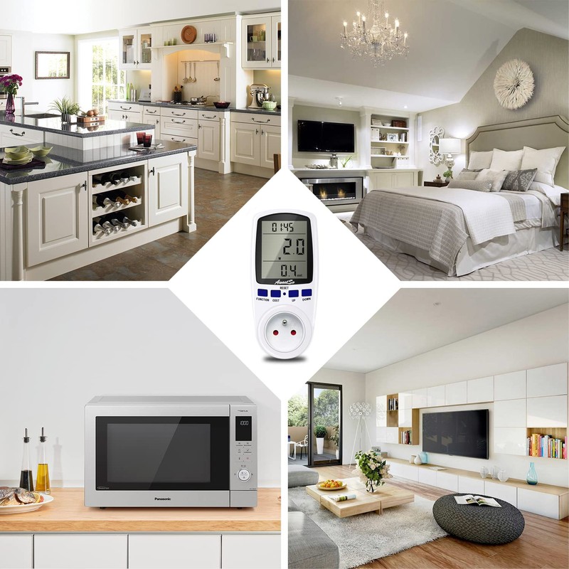 Awootsv Electricity Meter, Electricity Meter, Wattmeter, Socket for Energy Saving,