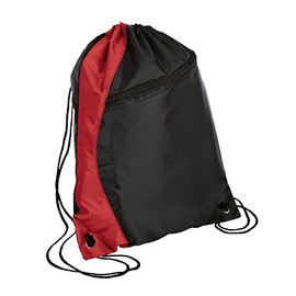 Port & Company luggage-and-bags Colorblock Cinch Pack OSFA Red/Black