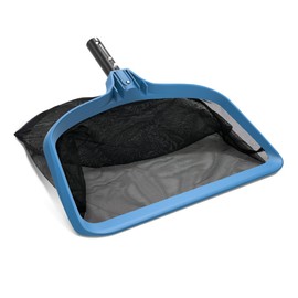 KEMANO Professional Pool Leaf Rake, Heavy Duty Cleaning Tool with Deep Fine Nylon Mesh Net Bag, Debris Pickup, Works with Universal Pool Pole