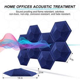 28 Pack Acoustic Panels 12X12X0.4 in Soundproof Wall Panels, New Upgrade Proijeut High-Density Sound Proofing Padding for Wall - Sound Proof Padding Used in Home Offices Acoustic Treatment - Black…