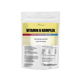 Vitamin B Complex - High Dose - 365 Tablets (Annual Supply) Vitamin B1, B2, B6, B12 Contains Folic Acid, Niacin, Biotin and Pantothenic Acid