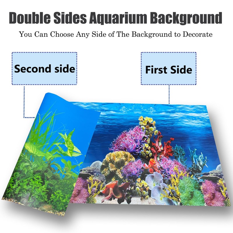 XCNO Fish Backgrounds Paper Double Sides Undersea Aquarium Background Poster