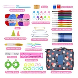 SoonHua Kit De Ganchos Y Accesorios Tejer Al Crochet ,con Estambres