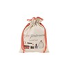 Afternoon Tea Living HT15 Embroidered Linen Drawstring Pouch, M, beige