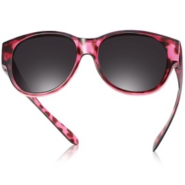 Leoidou Polarized Fit Over Sunglasses for Women Men Stylish Cat Eye Wear Over Sun Glasses UV Protection(Purple leopard,Black)