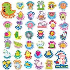 S&O 600 - Calcomanías grandes de Bravo-cado Punny Reward para niños, suministros para profesores para estudiantes, consejeros e impresiones escolares para niños, etiquetas divertidas para los más